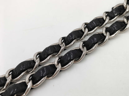 CHANEL CHANEL Matelasse 23 Lambskin Chain Shoulder Bag in Black with Silver Hardware
