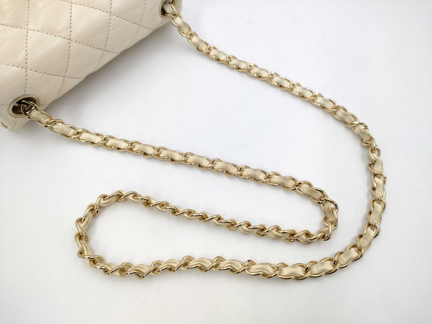 CHANEL CHANEL Mini Matelasse Lambskin Chain Shoulder Bag Beige with GD Hardware