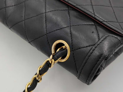 CHANEL Matelasse Turnlock Design Flap Trapezoid Lambskin Chain Shoulder Bag