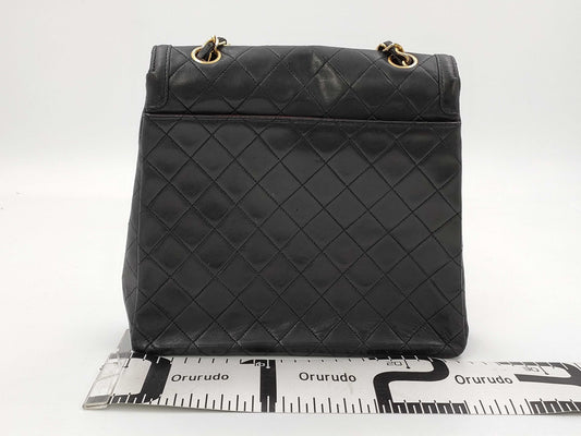 CHANEL Matelasse Turnlock Design Flap Trapezoid Lambskin Chain Shoulder Bag