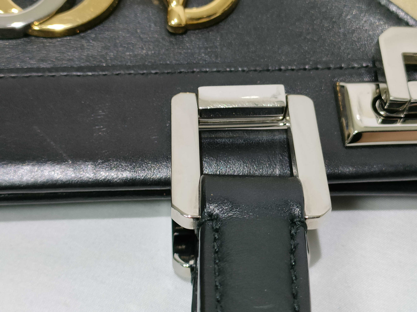 GUCCI GUCCI Gucci Zumi Leather 2-Way Handbag Black x White 569712 Handbag Handbag