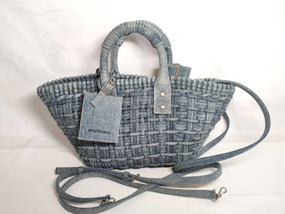 BALENCIAGA Bistro Denim Handbag 671342