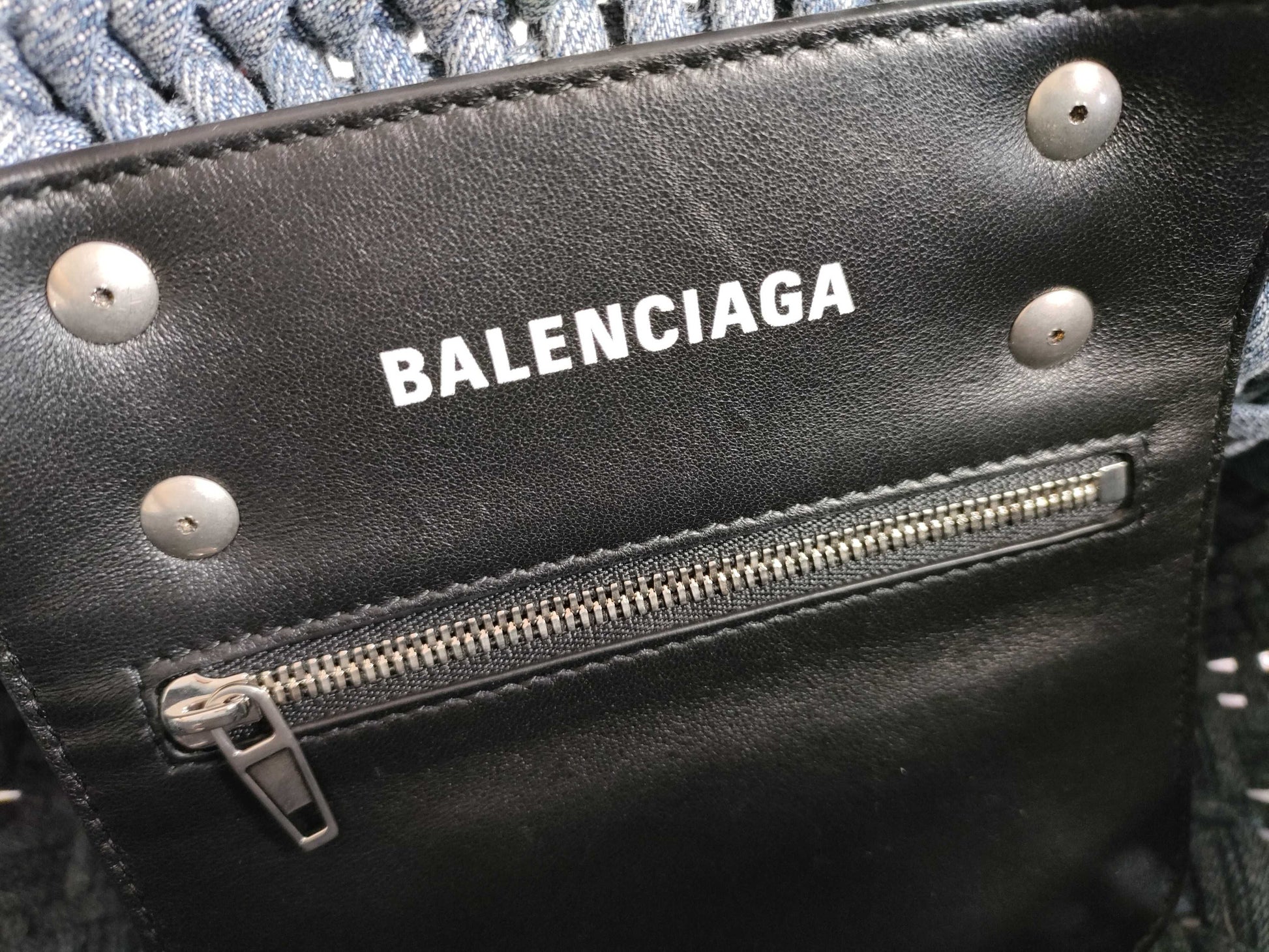 BALENCIAGA Bistro Denim Handbag 671342