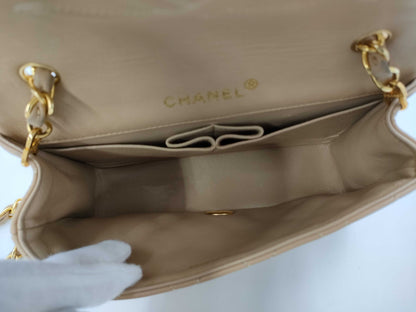 CHANEL Mini Matelasse Full Flap Beige Shoulder Bag 1886145