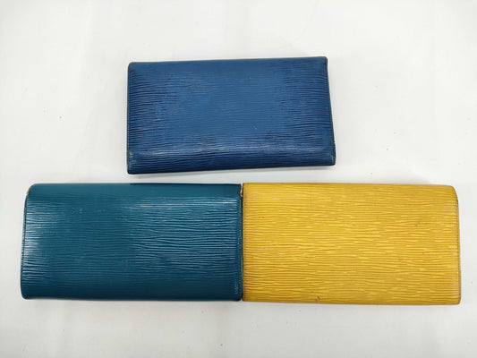 LOUIS VUITTON Epi Leather Long Wallet 3-Piece Set