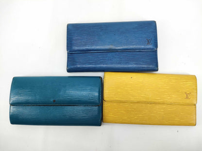 LOUIS VUITTON Epi Leather Long Wallet 3-Piece Set