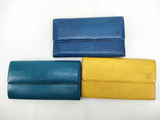 LOUIS VUITTON Epi Leather Long Wallet 3-Piece Set