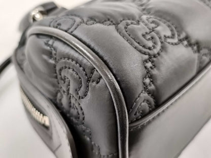 GUCCI GG Matelasse Mini Top Handle Bag, 2-way, Black, Shoulder Bag