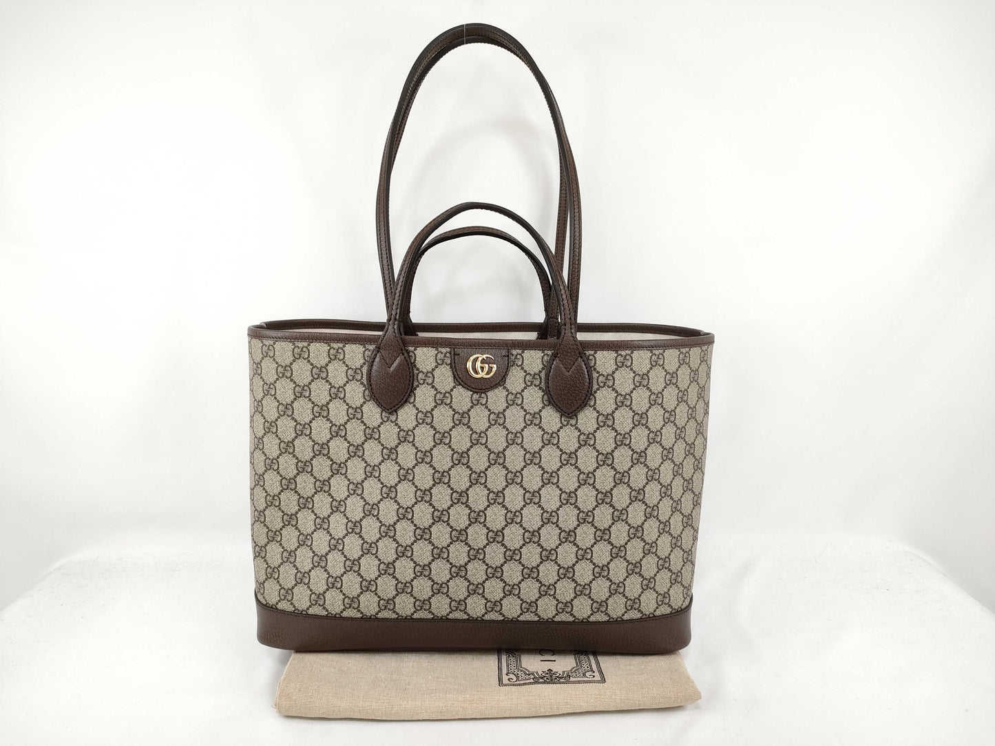GUCCI Double G Medium GG Supreme Tote Bag