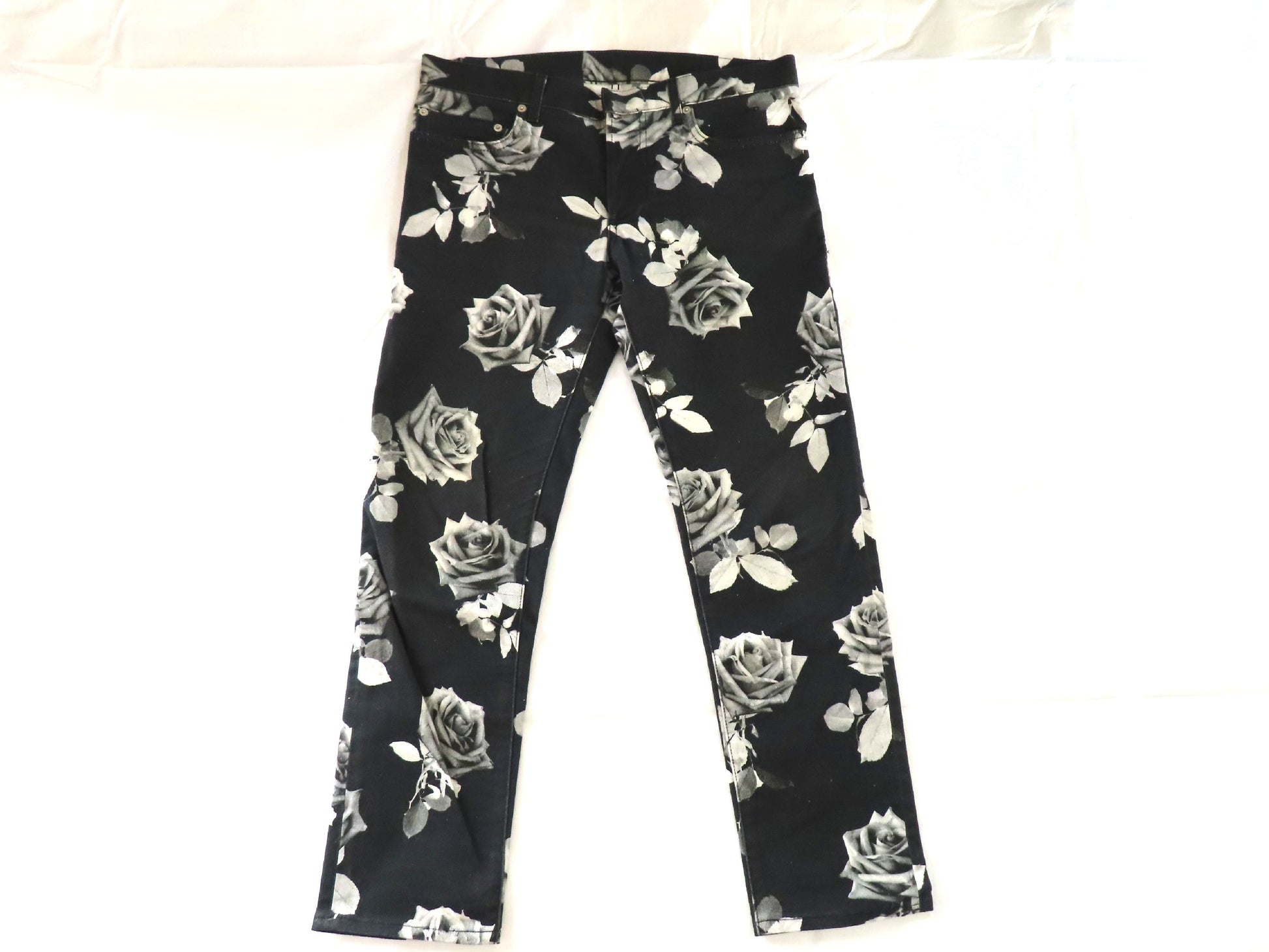 Dior Dior Homme Rose Print Denim Pants 16AW Pants