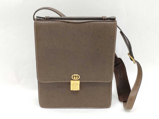 GUCCI Old Gucci Leather Shoulder Bag