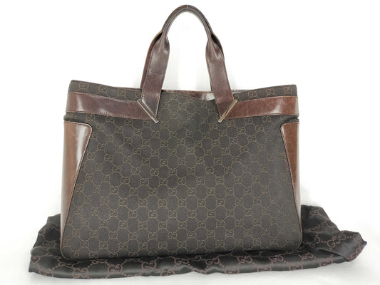 GUCCI GG Canvas GUCCI GG Canvas x Leather Hand Tote Bag Handbag