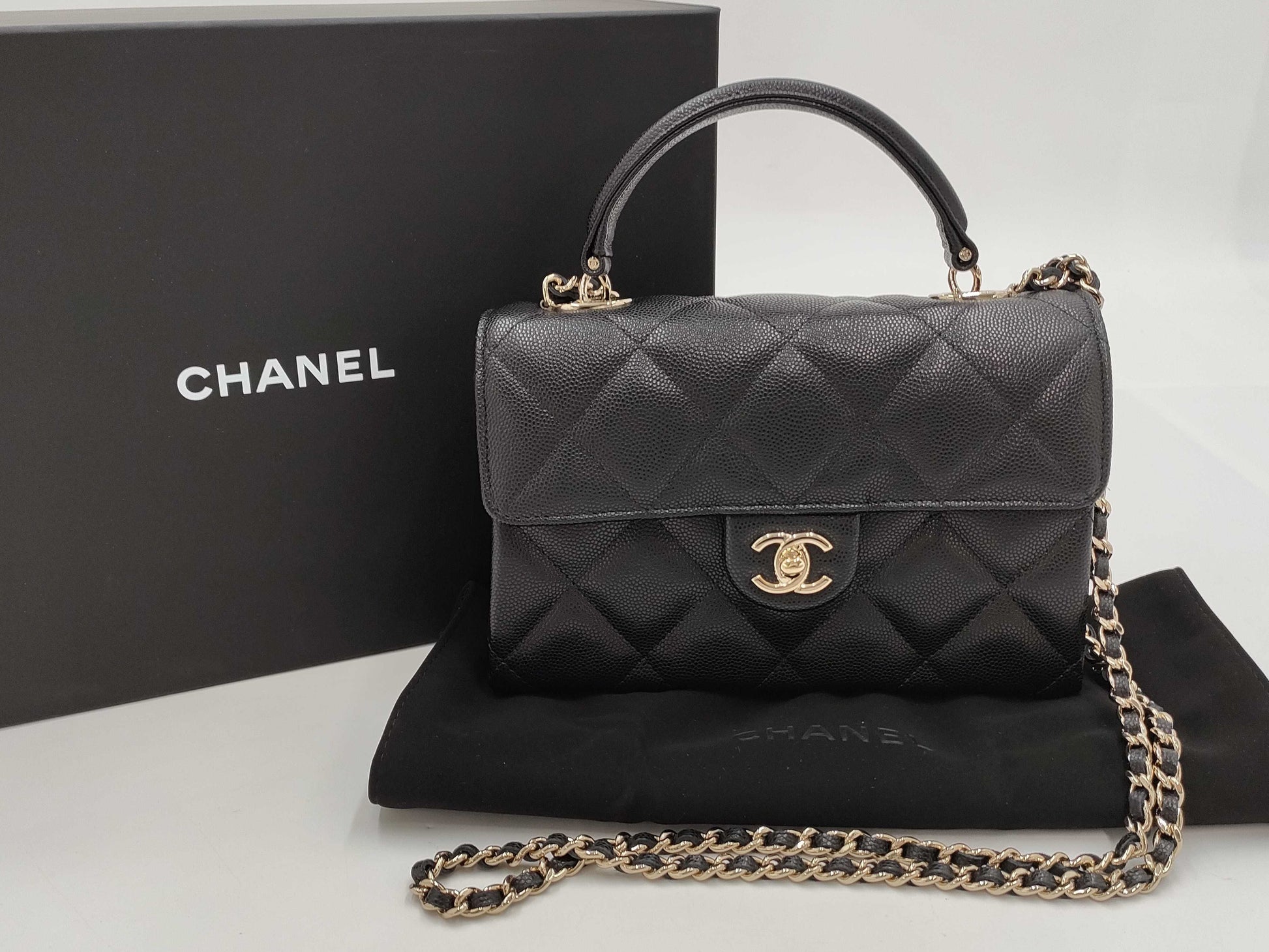 CHANEL CHANEL Top Handle/Matelasse AP4568 Grained Calfskin Shoulder Bag