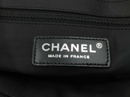 CHANEL New Travel Line Tote Bag MM Coco Mark Black 10 Series Tote Bag