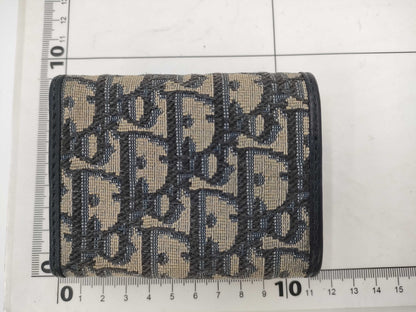 Dior Montaigne Oblique Tri-fold Wallet, Canvas, Navy