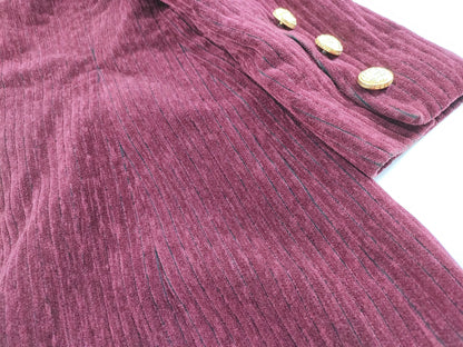 CELINE No-collar Single-Breasted Jacket Corduroy Red Jacket