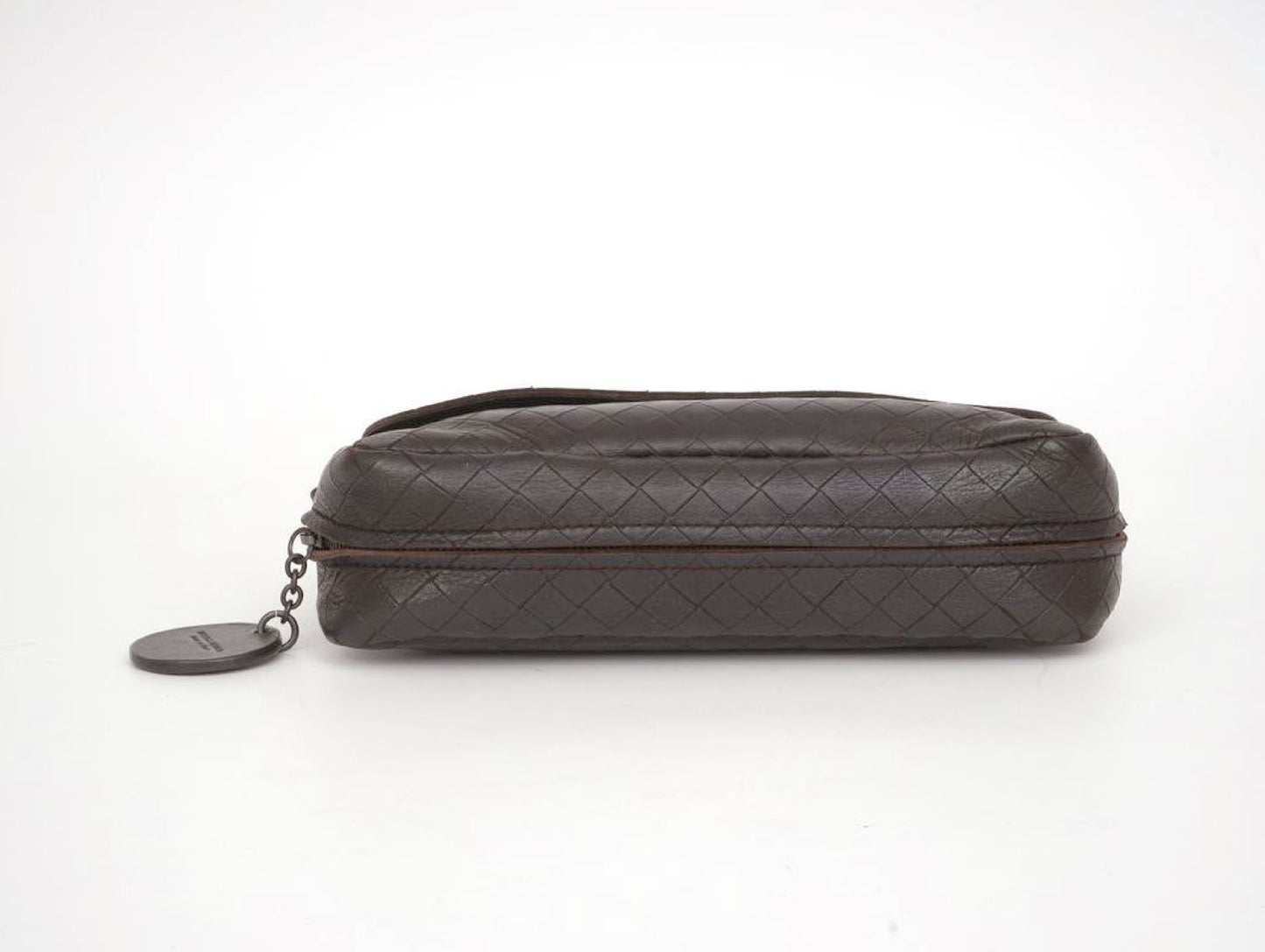 BOTTEGA VENETA Intrecciato Leather x Studs Brown Chain Shoulder Bag