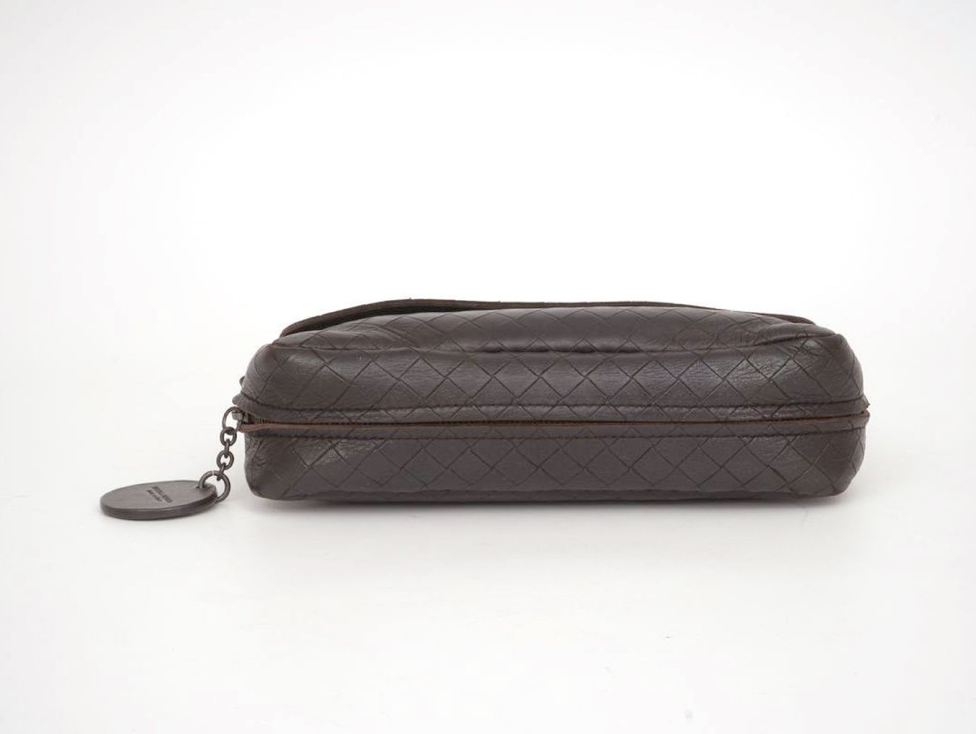BOTTEGA VENETA Intrecciato Leather x Studs Brown Chain Shoulder Bag