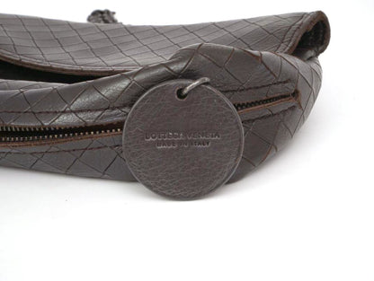 BOTTEGA VENETA Intrecciato Leather x Studs Brown Chain Shoulder Bag