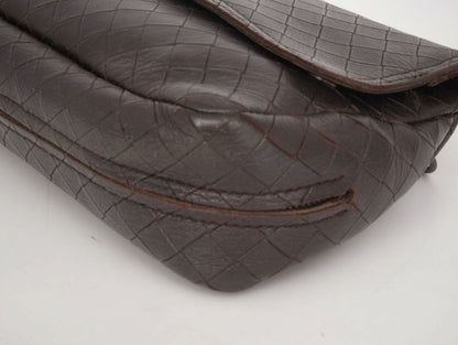 BOTTEGA VENETA Intrecciato Leather x Studs Brown Chain Shoulder Bag