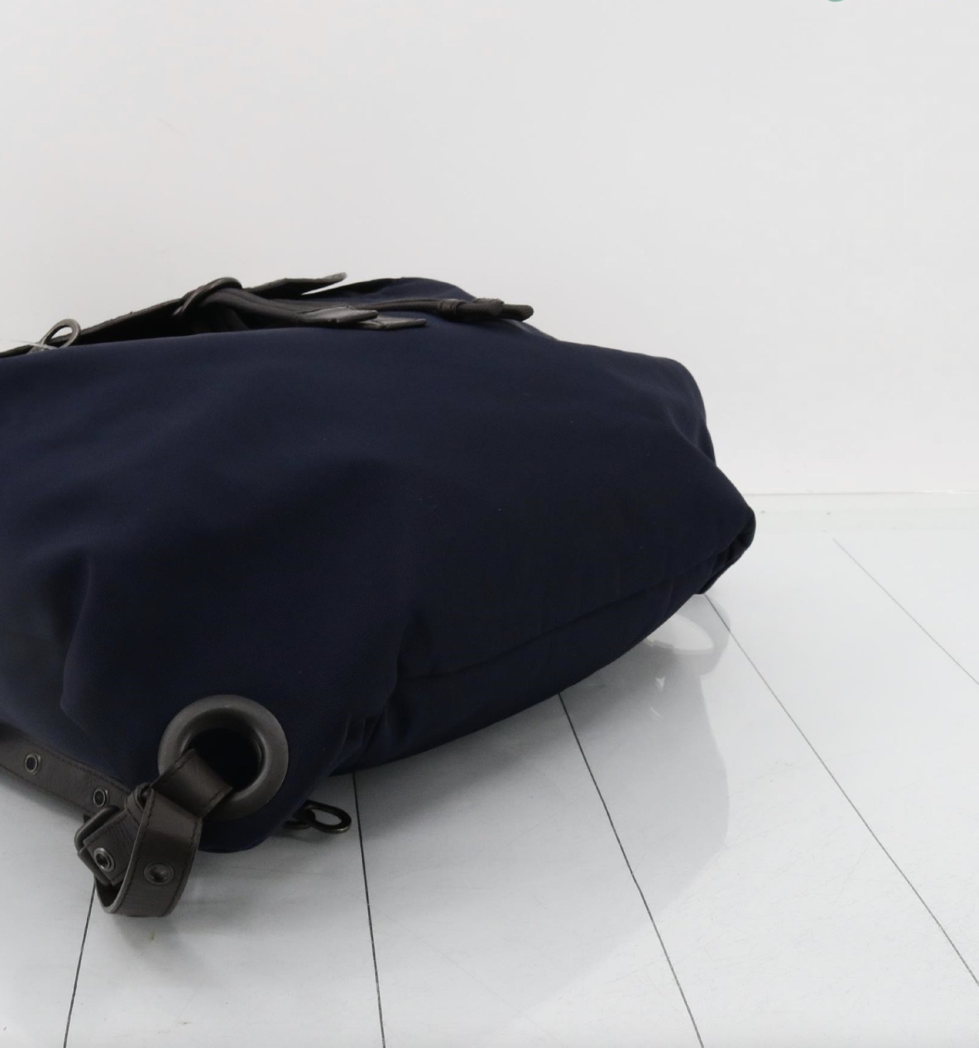 BOTTEGA VENETA Intrecciato Nylon Leather Navy Brown Backpack