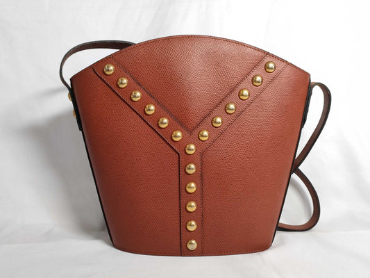 Yves Saint Laurent Studded Vintage Brown Shoulder Bag