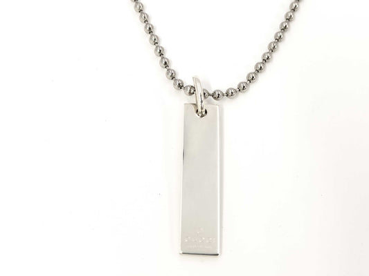 GUCCI Gucci Ball Chain Plate Bar Necklace SV925 Necklace
