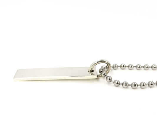 GUCCI Gucci Ball Chain Plate Bar Necklace SV925 Necklace