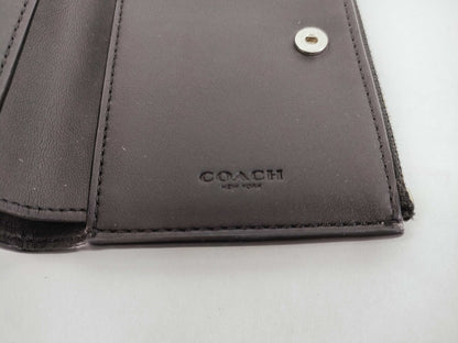 COACH Leather Compact Wallet and Coin Case Set 