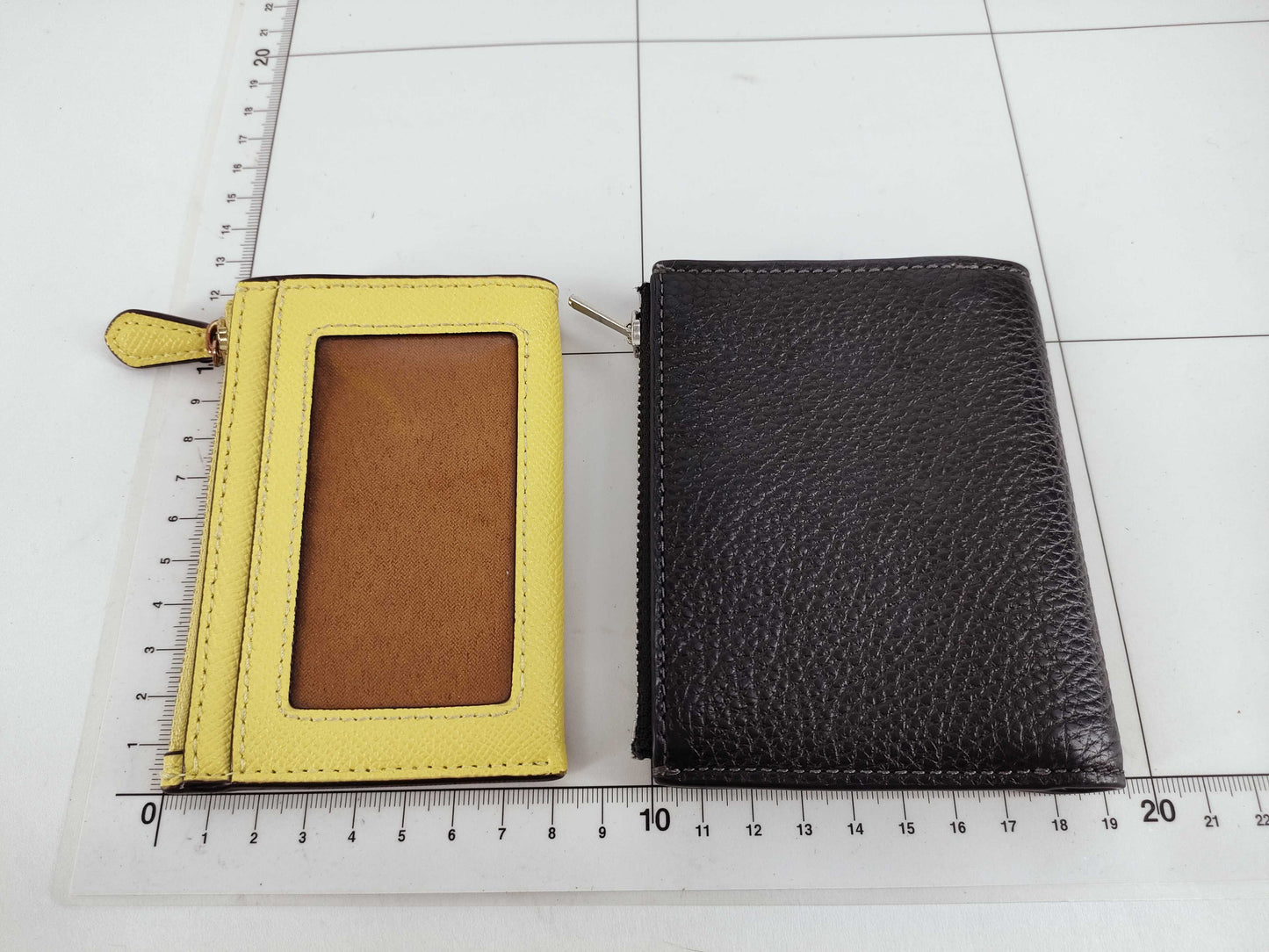 COACH Leather Compact Wallet and Coin Case Set 