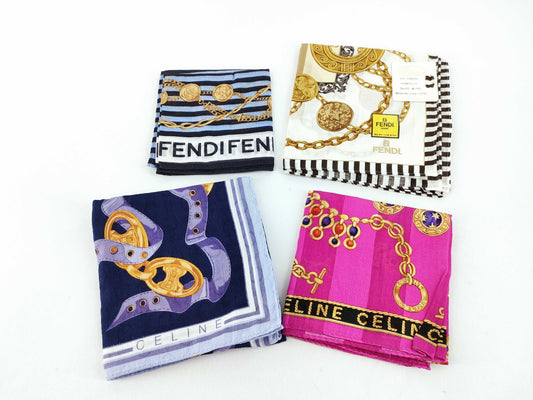 FENDI Celine handkerchief set of 4, other accessories