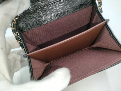 CHANEL CHANEL Matelasse Caviar Leather Chain Shoulder Wallet with GD Hardware Shoulder Bag