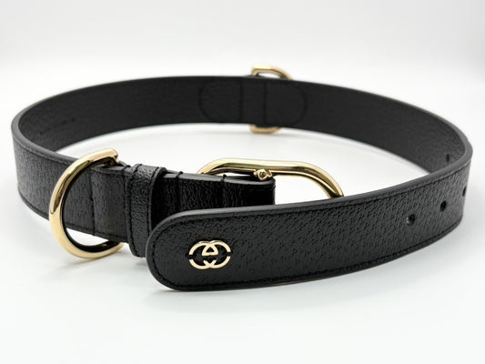 GUCCI 695256 Interlocking G #L Pet Supplies Collar Pet Collar Leather Black Other Accessories