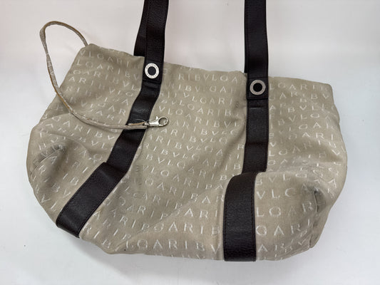 BVLGARI Logomania Handbag Beige Tote Bag