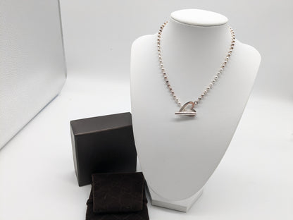 GUCCI Heart Ball Chain 925 Necklace