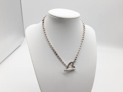 GUCCI Heart Ball Chain 925 Necklace