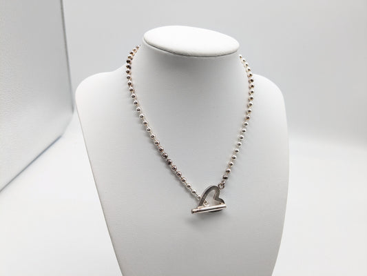 GUCCI Heart Ball Chain 925 Necklace