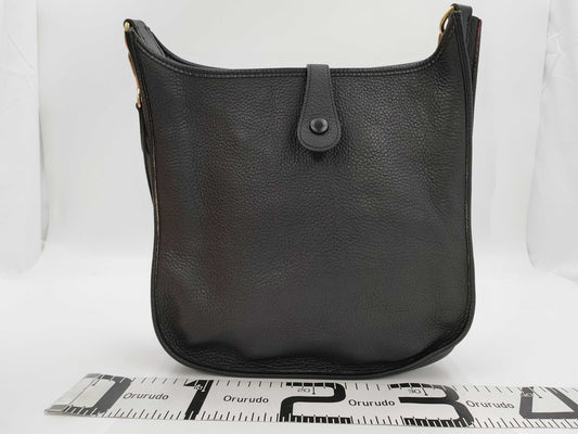 HERMES Evelyn G Stamp Black G Hardware Shoulder Bag
