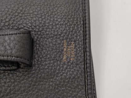 HERMES Evelyn G Stamp Black G Hardware Shoulder Bag