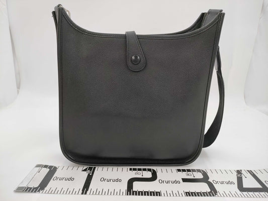 HERMES Evelyn PM Black Shoulder Bag with G Hardware and L Stamp