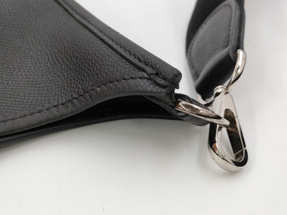HERMES Evelyn PM Black Shoulder Bag with G Hardware and L Stamp