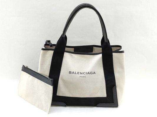 BALENCIAGA Navy Cabas Tote Bag