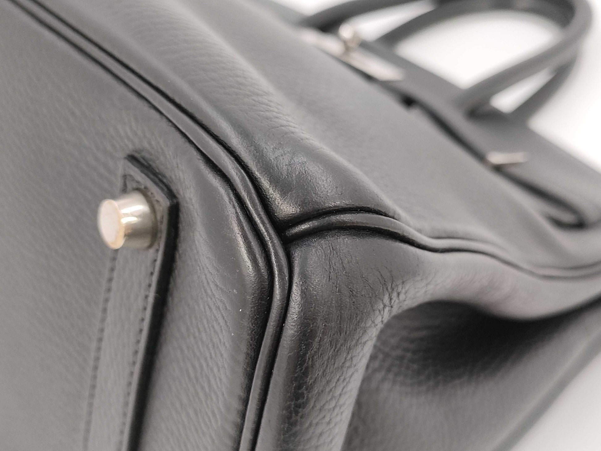 HERMES Birkin 35 Black with Silver Hardware, Handbag A