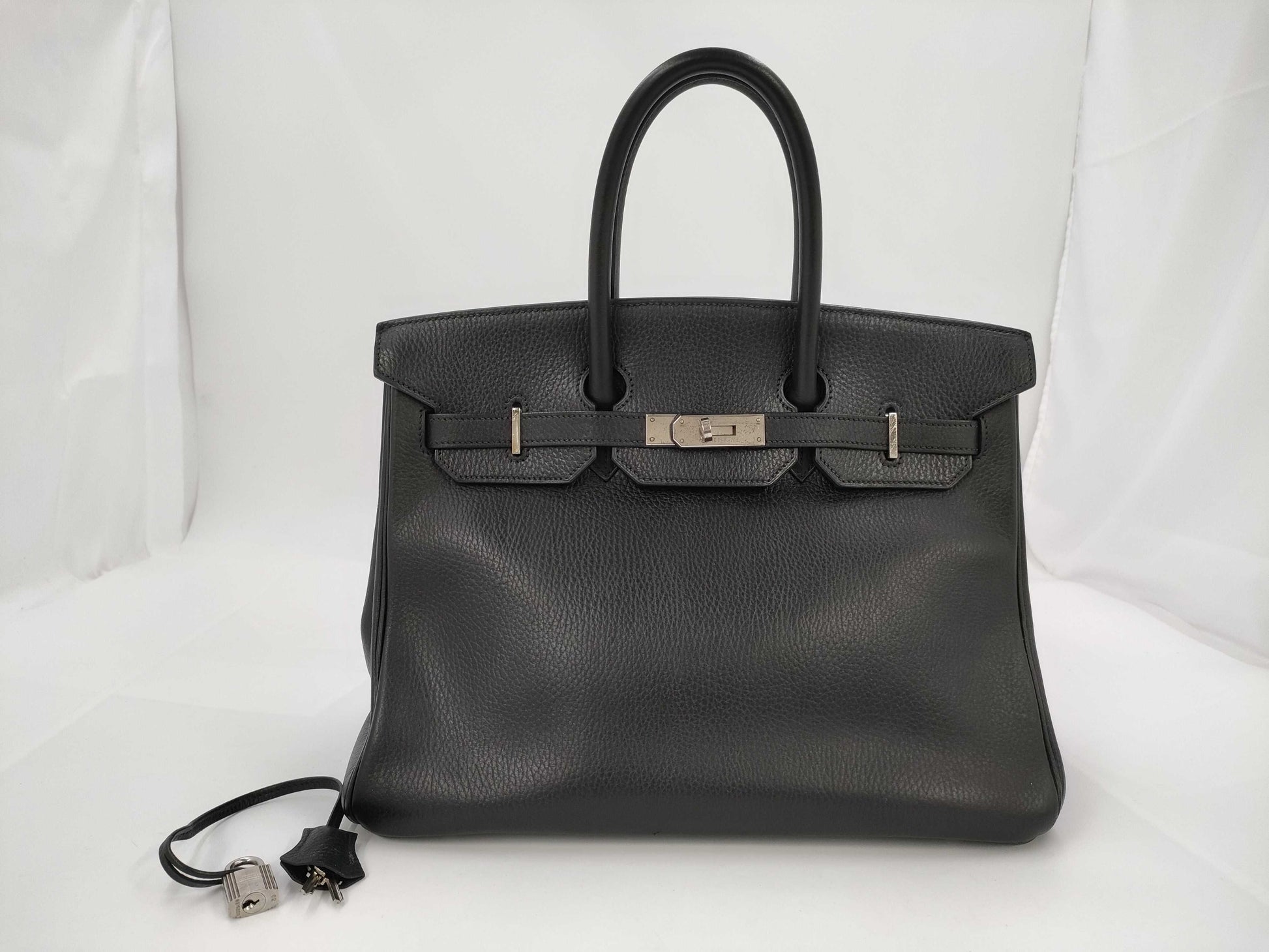 HERMES Birkin 35 Black with Silver Hardware, Handbag A