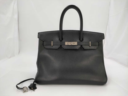 HERMES Birkin 35 Black with Silver Hardware, Handbag A