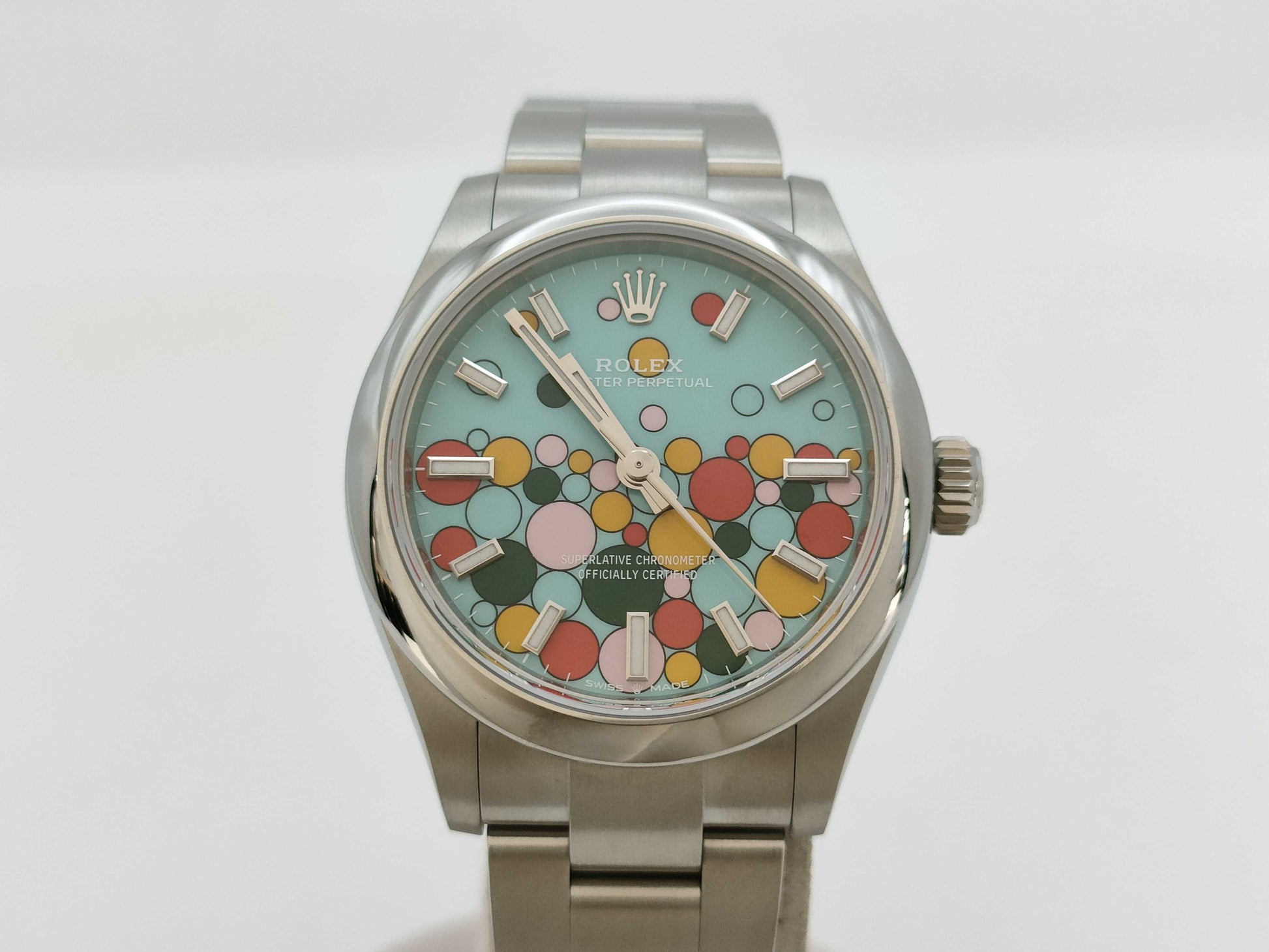 ROLEX ROLEX SS AT Oyster Perpetual 277200 Turquoise Blue Celebration Dial 91.6g Women's Watch