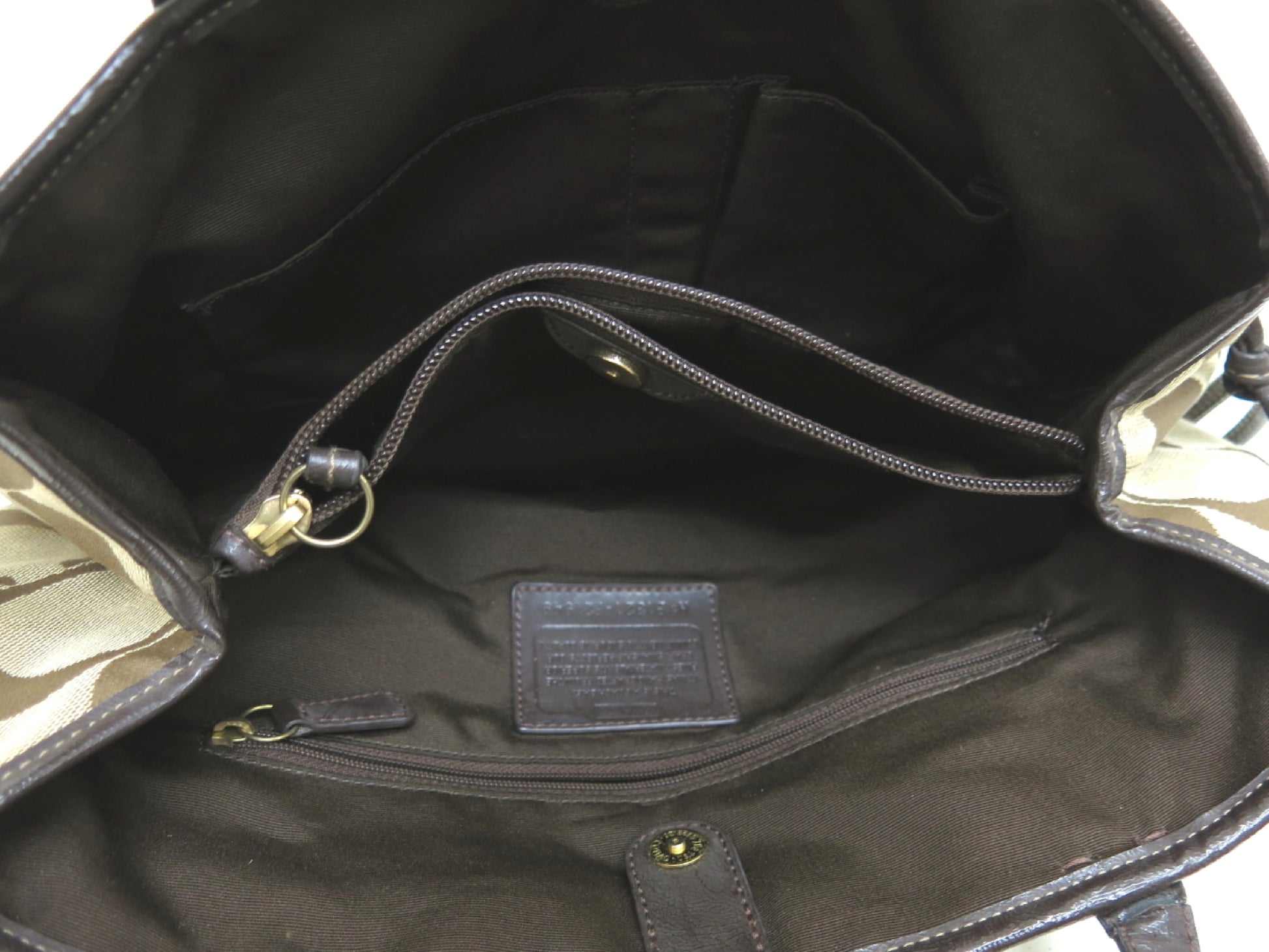(10463_0072) COACH COACH 5-Point Mountain Signature PVC Canvas Leather Shoulder Hand Tote Bag Tote Bag