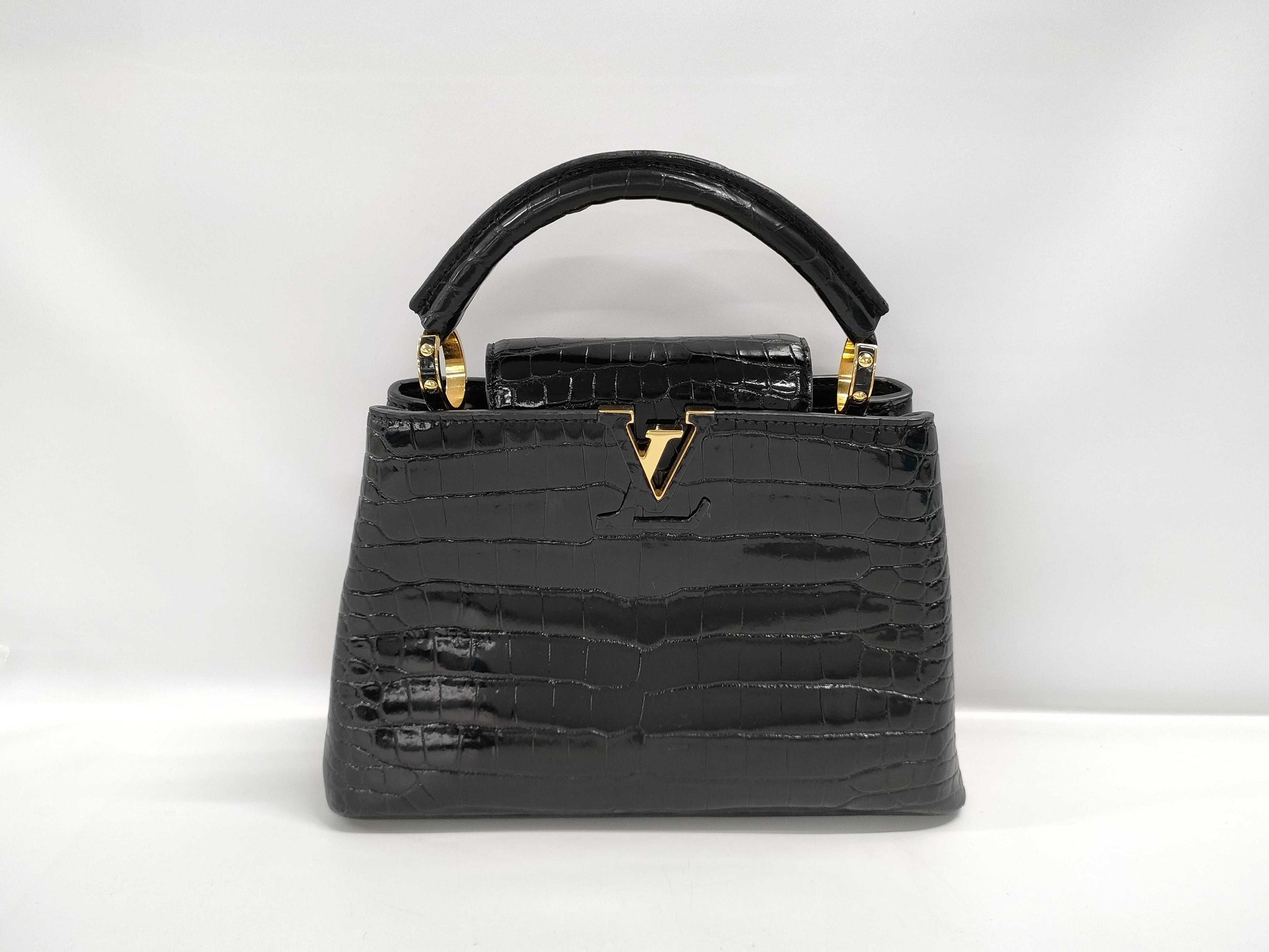 LOUIS VUITTON LOUIS VUITTON Capucines BB Black Crocodile Handbag