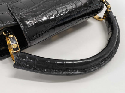 LOUIS VUITTON LOUIS VUITTON Capucines BB Black Crocodile Handbag