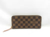 LOUIS VUITTON N41626 Damier Portefeuille Clemence Long Wallet Rose Ballerine Wallet